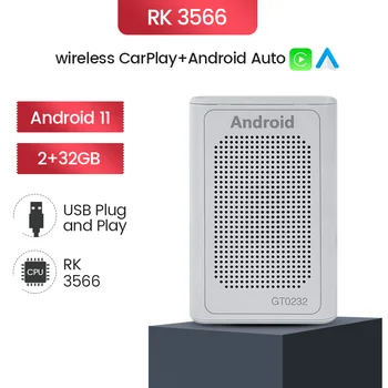 MEKEDE Wireless Carplay Ai Box Беспроводной автомобильный адаптер Android Carplay Универсальная автомобильная мультимедийная система Plug and Play GPS Навигация WiFi