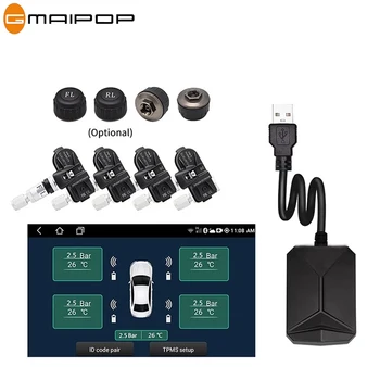 TPMS для Android Автомагнитола DVD-плеер Система контроля давления в шинах Внутренний внешний датчик запасного колеса TMPS