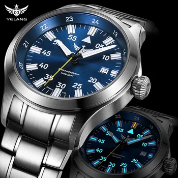 Yelang V1021 Мужские наручные часы 42 мм Relógio Masculino HH6 100 м Водонепроницаемые мужские часы для дайвинга Наручные часы