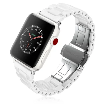 Браслет Link для apple watch bands 5 4 44мм 40мм роскошный керамический ремешок correa для iwatch strap series 3 42мм 38мм ремешки для часов correa