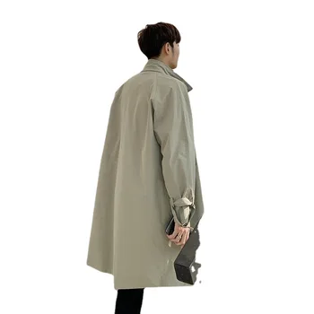 Весенне-осеннее мужское новое индивидуальное модное классическое пальто с однобортным отворотом большого размера