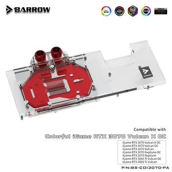 Водяной блок графического процессора Barrow 3070 3060Ti для Colorful RTX 3070 3060ti Vulcan, Полностью Защищенный 5v ARGB GPU Cooler, BS-COI3070-PA