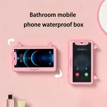 Коробка для держателя мобильного телефона в ванной, туалете, Водонепроницаемая, Вращающаяся на 360 градусов, Настенный чехол для хранения телефона с сенсорным экраном, Держатель