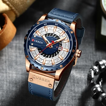 Мужские часы Curren, лучший бренд, роскошные спортивные кожаные часы, мужские уникальные наручные часы с большим циферблатом, мужские водонепроницаемые Relogio Masculino 2020